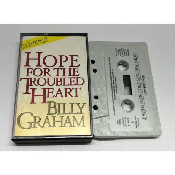 Billy Graham Hope For The Troubled Heart Cassette Tape Talking Book Tom Dooley - Picture 2 of 6